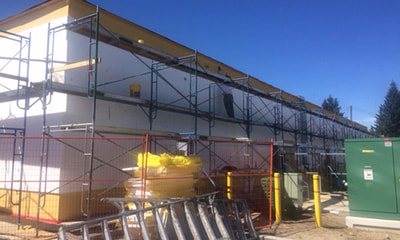 Commercial stucco construction project